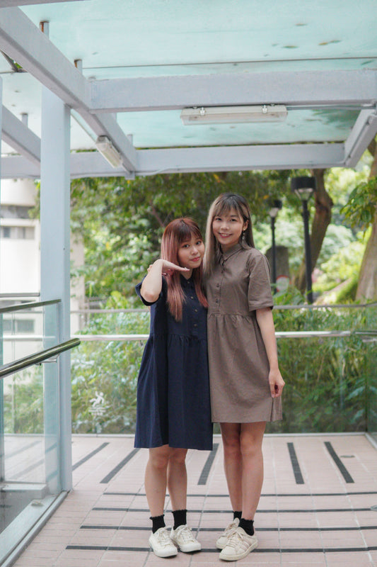 反領半鈕扣娃娃OPS | 棕啡 (現貨)