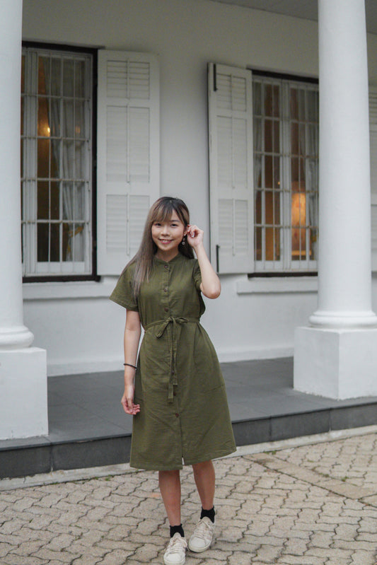 亨利領鈕扣口袋OPS | 橄欖綠 (現貨)