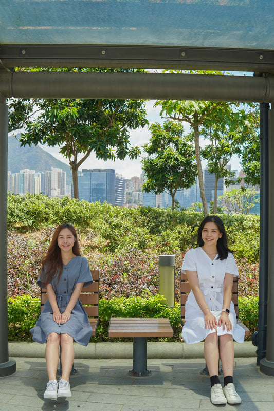 V領鈕扣口袋短版OPS | 灰藍 (現貨)