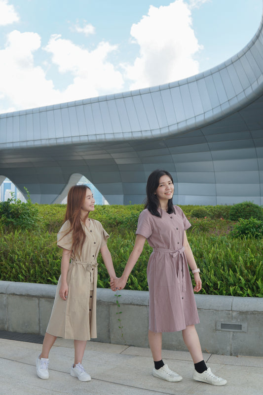 V領鈕扣口袋長版OPS | 可可 (現貨)