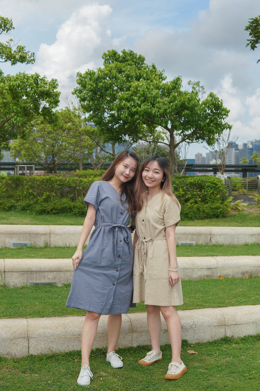 V領鈕扣口袋短版OPS | 可可 (現貨)