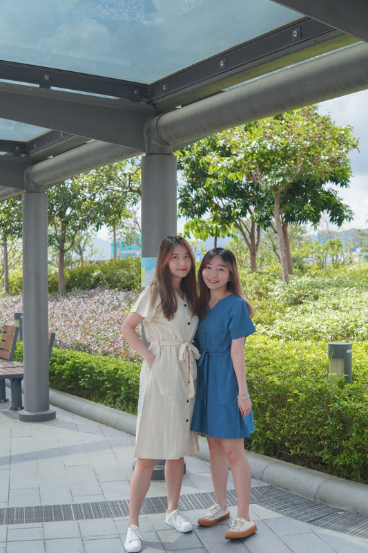 V領鈕扣口袋短版OPS | 天藍 (現貨)