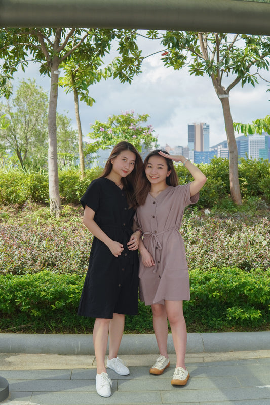 V領鈕扣口袋短版OPS | 香芋紫 (現貨)