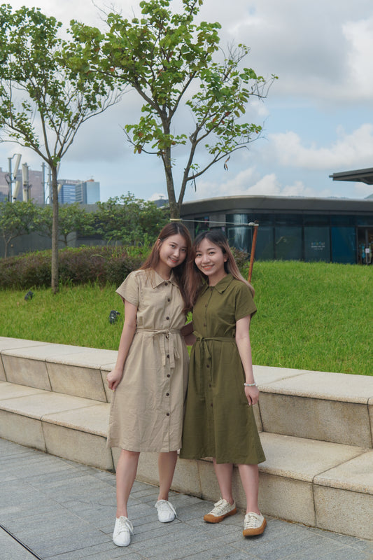 反領鈕扣口袋OPS | 橄欖綠 (現貨)