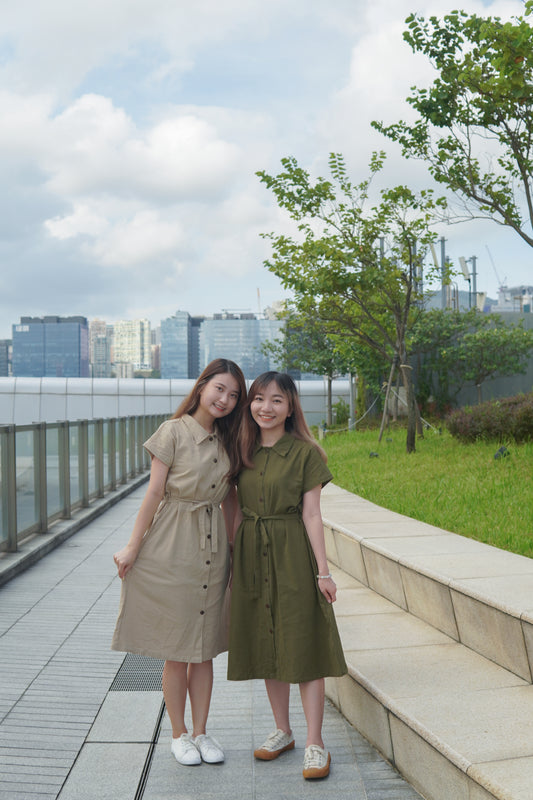 反領鈕扣口袋OPS | 可可 (現貨)