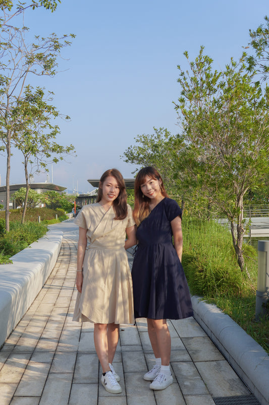 一片式花瓣裙擺OPS | 深藍 (現貨)