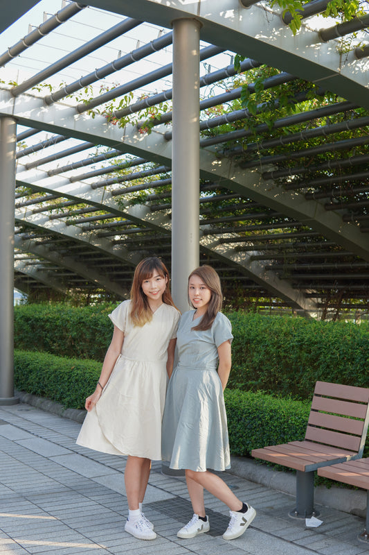 一片式花瓣裙擺OPS | 淺杏 (現貨)